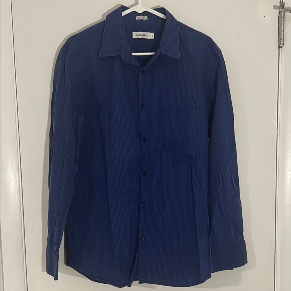 Calvin Klein Blue Dress Shirt Classic Elegance